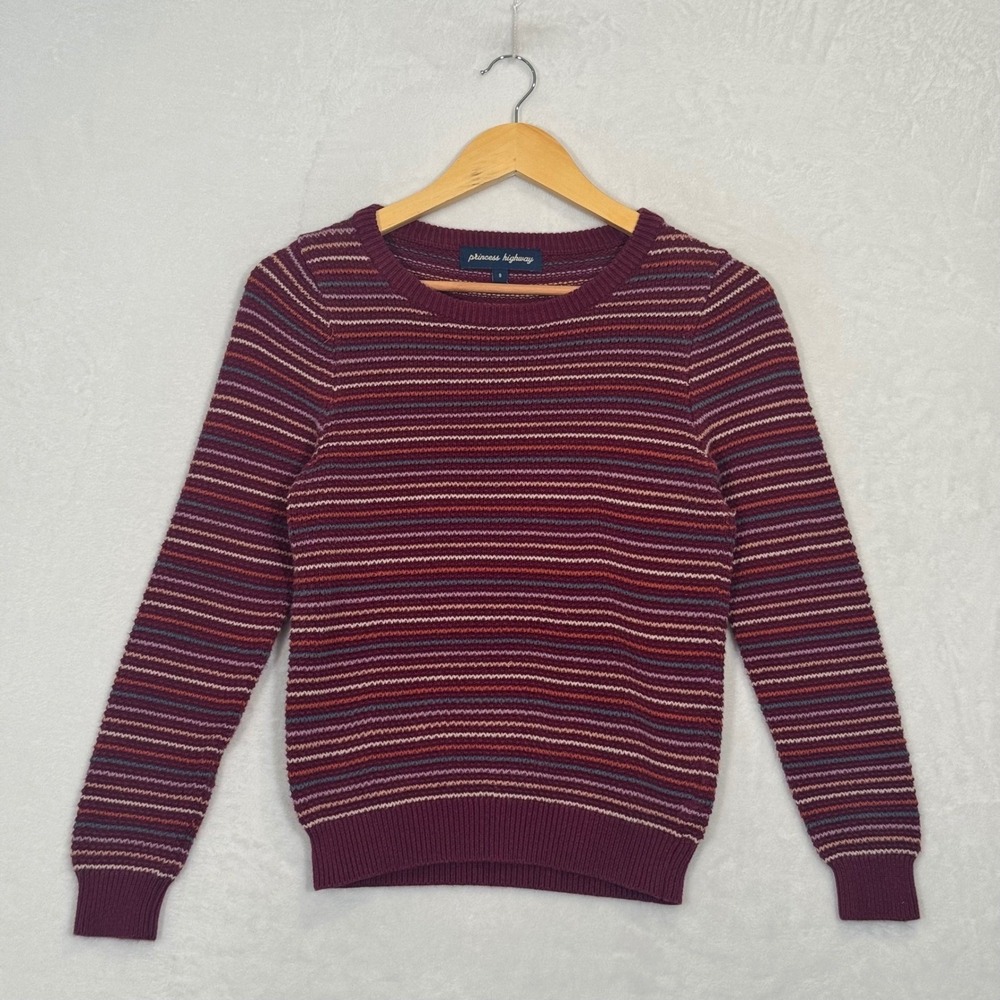 Princess Highway Pink Striped Knit Crewneck Sweater Size 8